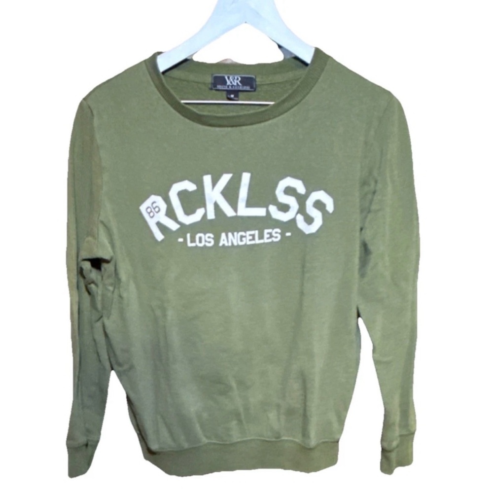 Young & Reckless Olive Green Crewneck Sweater
